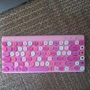Wireless Pink Round-Key Compact Keyboard